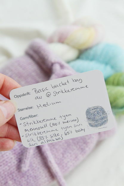 Gåvelapp med garnmotiv