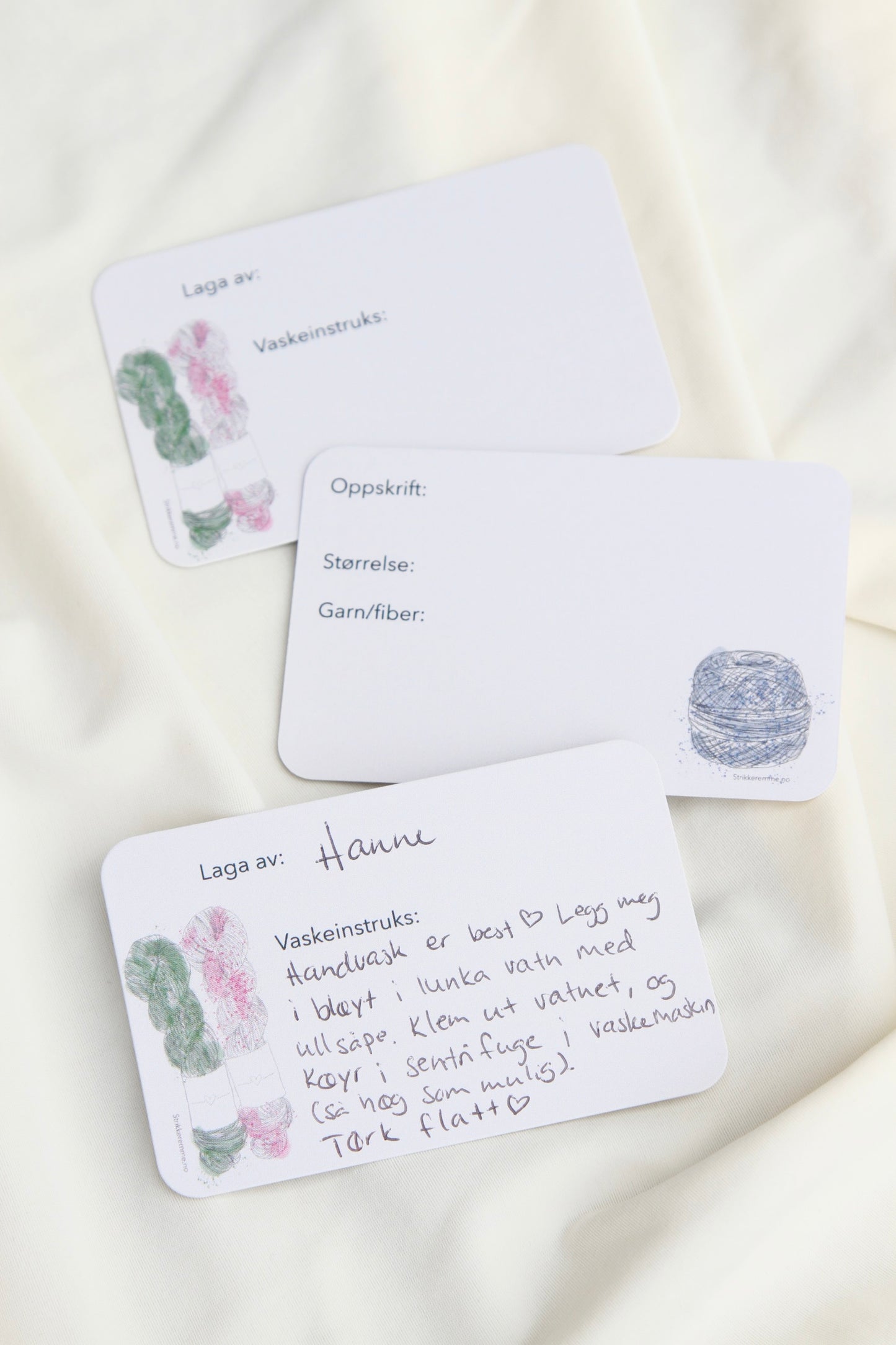 Gåvelapp med garnmotiv