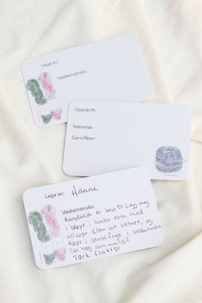 Gåvelapp med garnmotiv